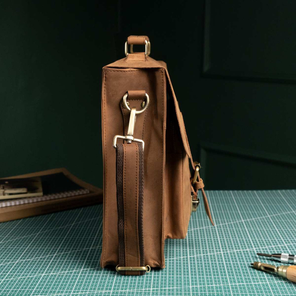 Brązowa Torba do Pracy Męska Skórzana Vintage Belveder BL114 