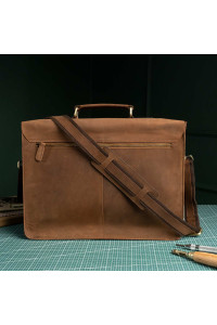 Brązowa Torba do Pracy Męska Skórzana Vintage Belveder BL114 