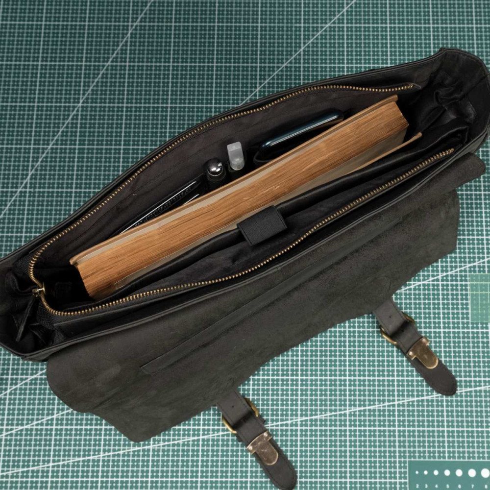 Czarna Torba do Pracy Męska Skórzana Vintage Belveder BL114 