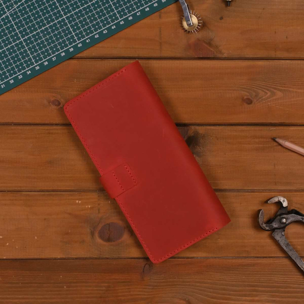 Czerwony Portfel i Etui skórzany na Smartphone Vintage Belveder SH-12 