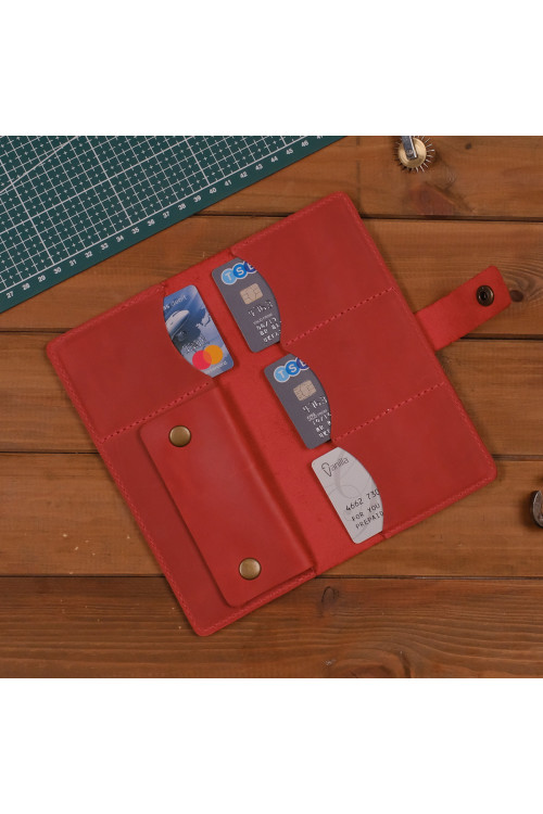 Czerwony Portfel i Etui skórzany na Smartphone Vintage Belveder SH-12 