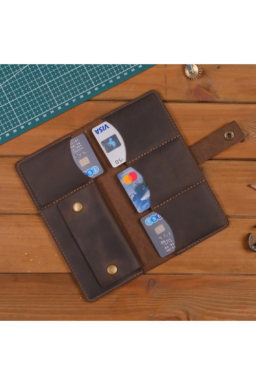 Brązowy Portfel i Etui skórzany na Smartphone Vintage Belveder SH-12 