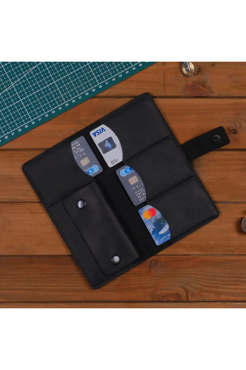 Czarny Portfel i Etui skórzany na Smartphone Vintage Belveder SH-12 