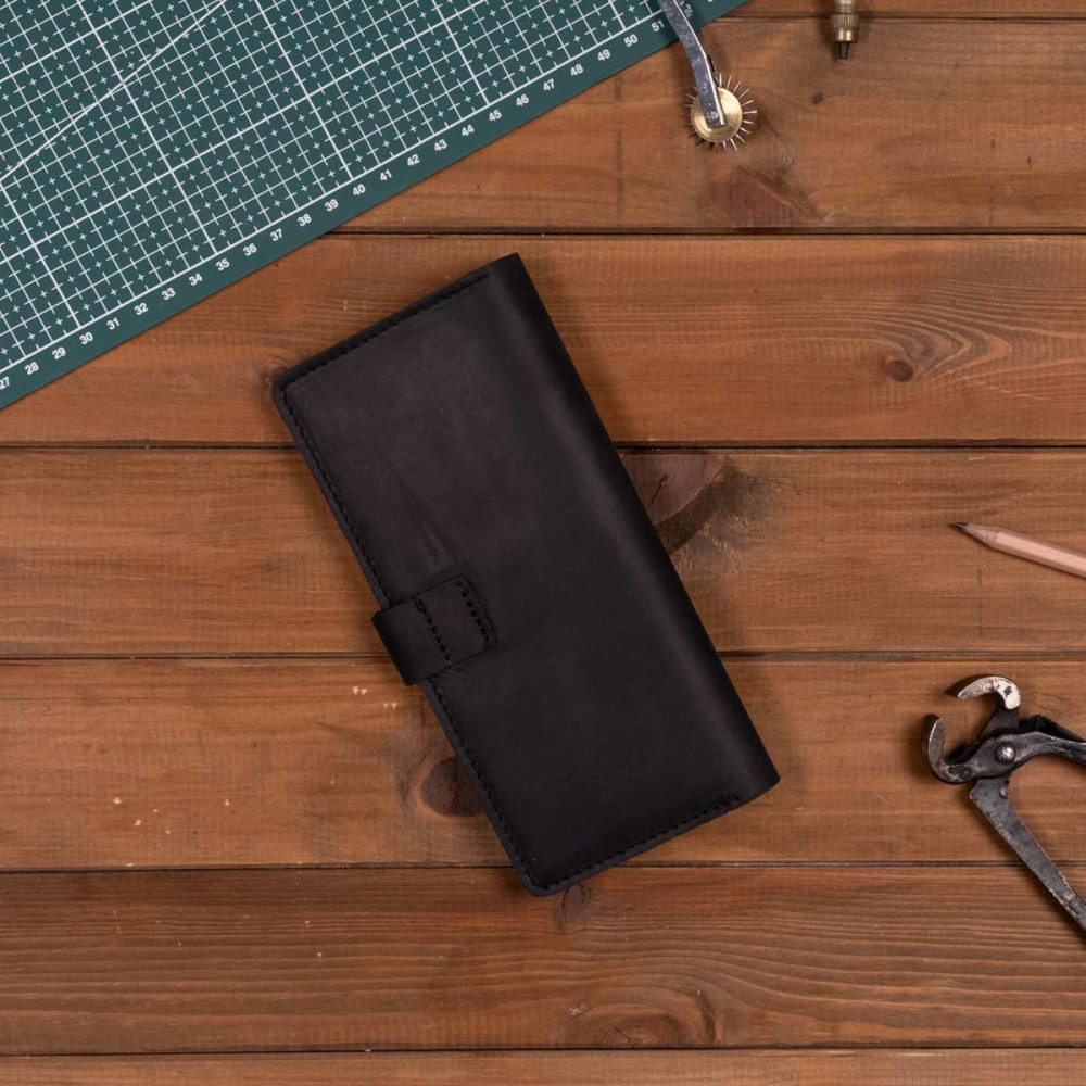 Czarny Portfel i Etui skórzany na Smartphone Vintage Belveder SH-12 