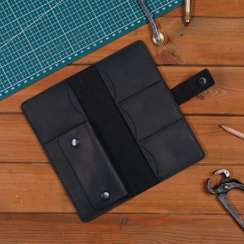 Czarny Portfel i Etui skórzany na Smartphone Vintage Belveder SH-12 