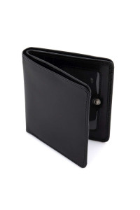 Czarny mini Portfel Damski na Karty Monety Skóra Belveder BV716 