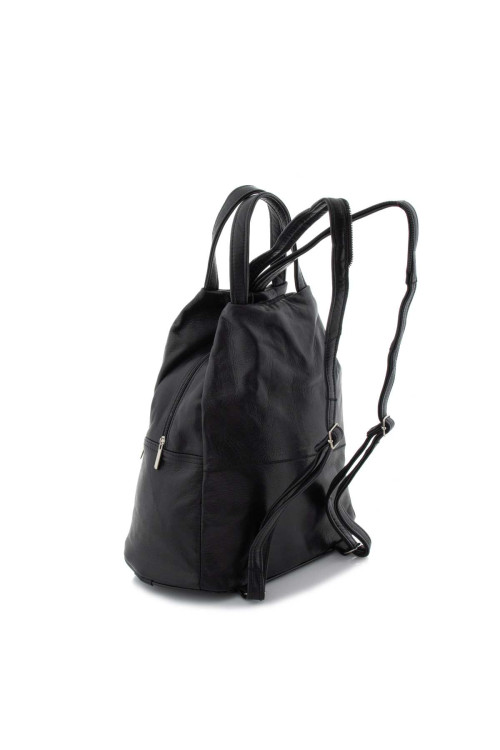 Czarny Mały Plecak i Torebka Damski Skórzany trójkątny Arima01 