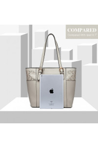 Szara Duża Elegancka Torebka Shopper Bag do Pracy Ivonne 