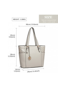 Szara Duża Elegancka Torebka Shopper Bag do Pracy Ivonne 