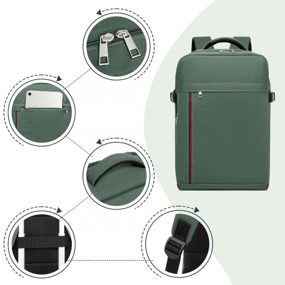 Zielony Biznesowy Plecak do Samolotu Ryanair Wizz Air 40x20x25 Rosso 