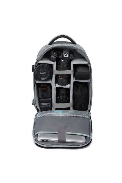 Mały Elegancki Plecak na Aparat Fotograficzny Wodoodoporny szary Duno