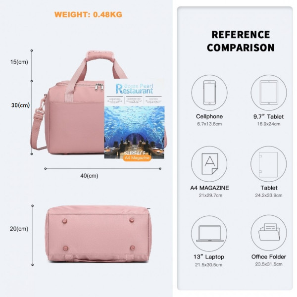 Mała Różowa Torba Podręczna do Samolotu damska 40x30x20 Doop 