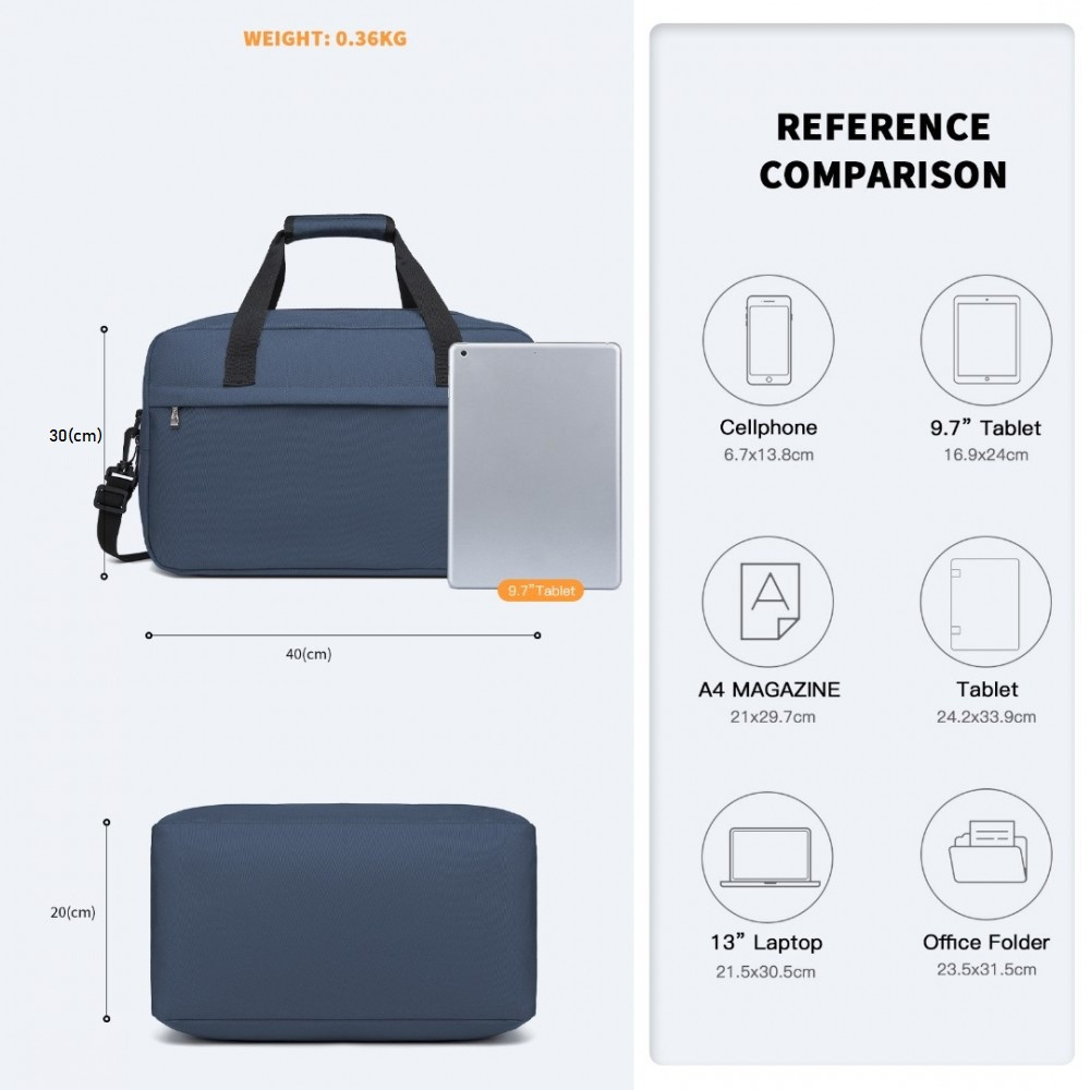 Mała Torba podręczna do Samolotu granatowa 40x30x20 Ryanair Kebo 