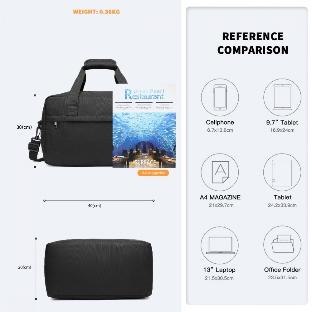 Mała Torba podręczna do Samolotu czarny 40x30x20 Ryanair Kebo 