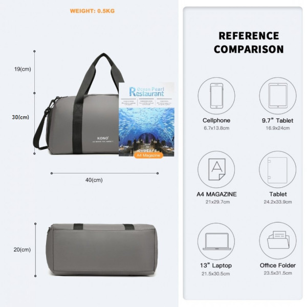 Mała Torba podręczna do Samolotu Ryanair Wizzair 40x30x20 szara Hoff 