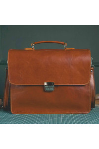 Camelowa Teczka Vintage Skórzana do Pracy na ramię Belveder BV41  Camelowa Teczka Vintage Skórzana do Pracy na ramię Belveder BV41