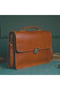 Camelowa Teczka Vintage Skórzana do Pracy na ramię Belveder BV41  Camelowa Teczka Vintage Skórzana do Pracy na ramię Belveder BV41