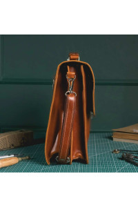 Camelowa Teczka Vintage Skórzana do Pracy na ramię Belveder BV41  Camelowa Teczka Vintage Skórzana do Pracy na ramię Belveder BV41