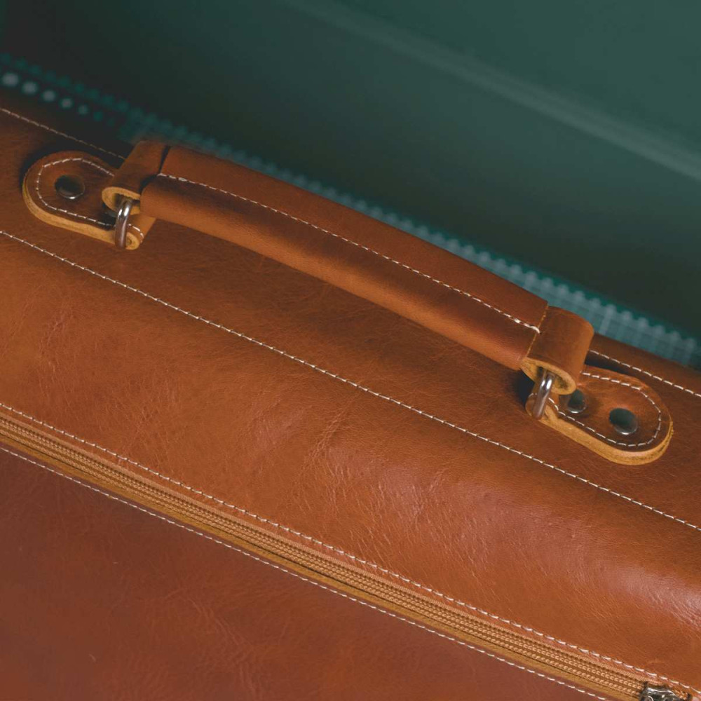 Camelowa Teczka Vintage Skórzana do Pracy na ramię Belveder BV41  Camelowa Teczka Vintage Skórzana do Pracy na ramię Belveder BV41