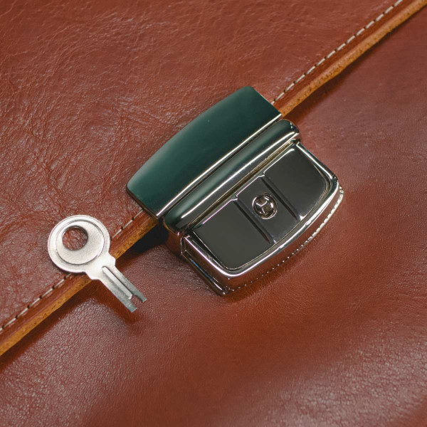 Camelowa Teczka Vintage Skórzana do Pracy na ramię Belveder BV41 