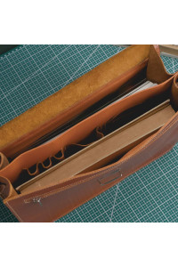 Camelowa Teczka Vintage Skórzana do Pracy na ramię Belveder BV41  Camelowa Teczka Vintage Skórzana do Pracy na ramię Belveder BV41