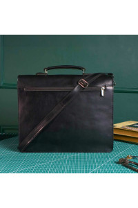 Czarna Teczka Vintage z klamrą Skórzana do Pracy na ramię Belveder BV41  Czarna Teczka Vintage z klamrą Skórzana do Pracy na ramię Belveder BV41