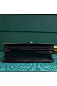 Czarna Teczka Vintage z klamrą Skórzana do Pracy na ramię Belveder BV41  Czarna Teczka Vintage z klamrą Skórzana do Pracy na ramię Belveder BV41