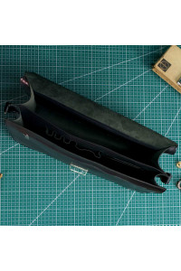 Czarna Teczka Vintage z klamrą Skórzana do Pracy na ramię Belveder BV41  Czarna Teczka Vintage z klamrą Skórzana do Pracy na ramię Belveder BV41