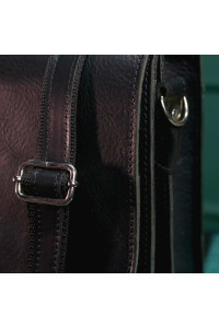 Czarna Teczka Vintage z klamrą Skórzana do Pracy na ramię Belveder BV41  Czarna Teczka Vintage z klamrą Skórzana do Pracy na ramię Belveder BV41