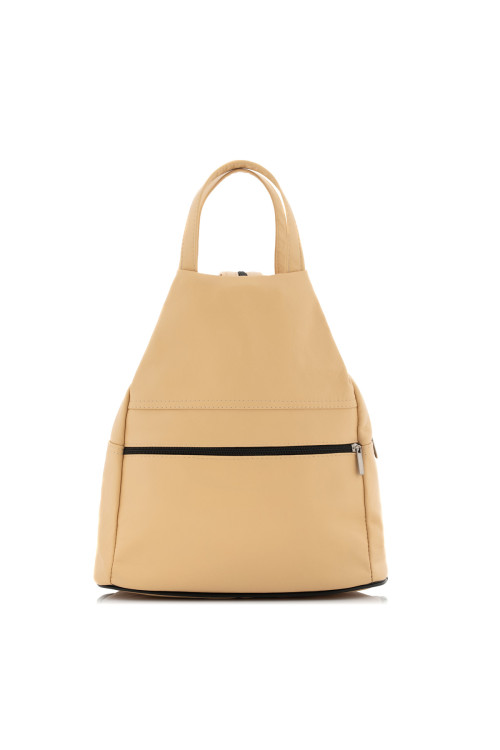 Ciepły Beż Zgrabny Plecak i Torebka Damski Skórzany trójkątny Arima04 