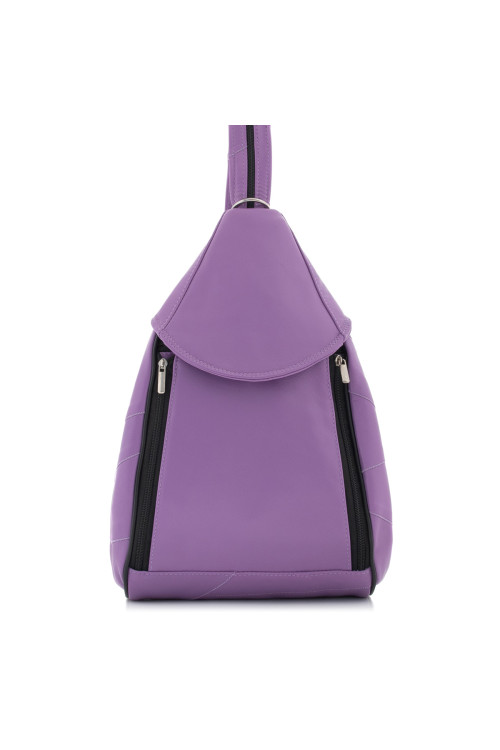 Lawendowy Fiolet Torebka Plecak Damski 2w1 Skóra Naturalna Rene24 