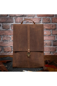 Brązowy Plecak Skórzany Vintage Damski na Laptopa 15,6 DR55 
