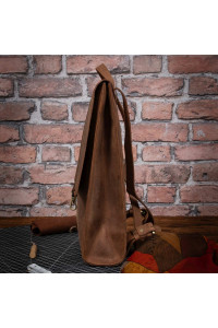 Brązowy Plecak Skórzany Vintage Damski na Laptopa 15,6 DR55 