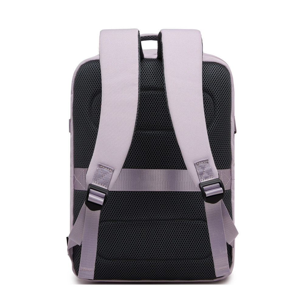 Lawendowy Plecak do samolotu damski 40x30x20 z USB na Laptopa Rosso PE 