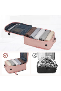 Róż łososiowy Plecak do samolotu damski 40x30x20 z USB na Laptopa Rosso PK 