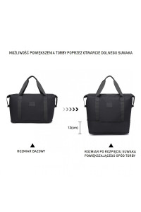 Czarna Torba podręczna do Samolotu damska 40x30x20 z kosmetyczką Brugia BK 