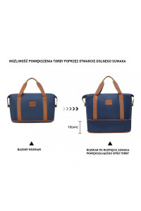 Granatowa Torba podręczna do Samolotu damska 40x30x20 z kosmetyczką Brugia NY/BN 
