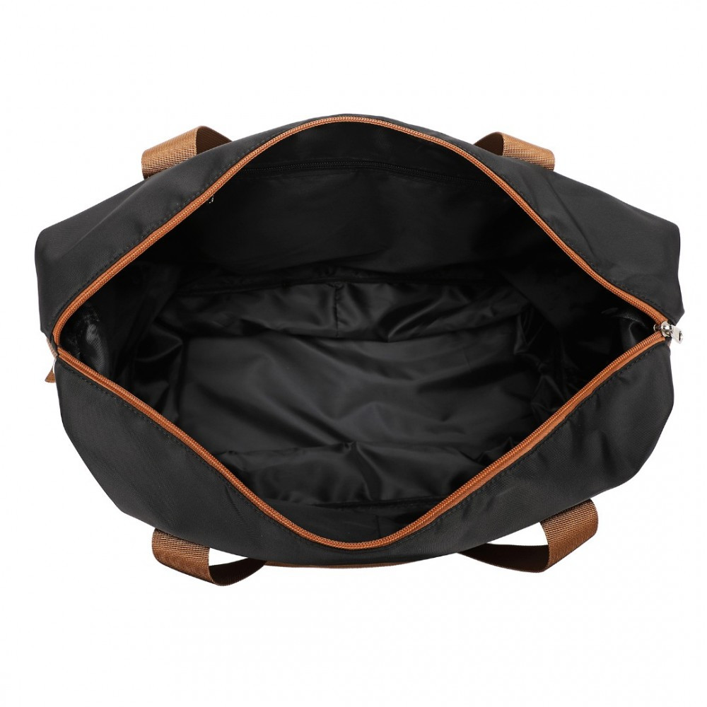 Czarno Brązowa Torba do Samolotu damska 40x30x20 z kosmetyczką Brugia BK/BN