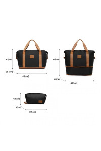 Czarno Brązowa Torba do Samolotu damska 40x30x20 z kosmetyczką Brugia BK/BN 