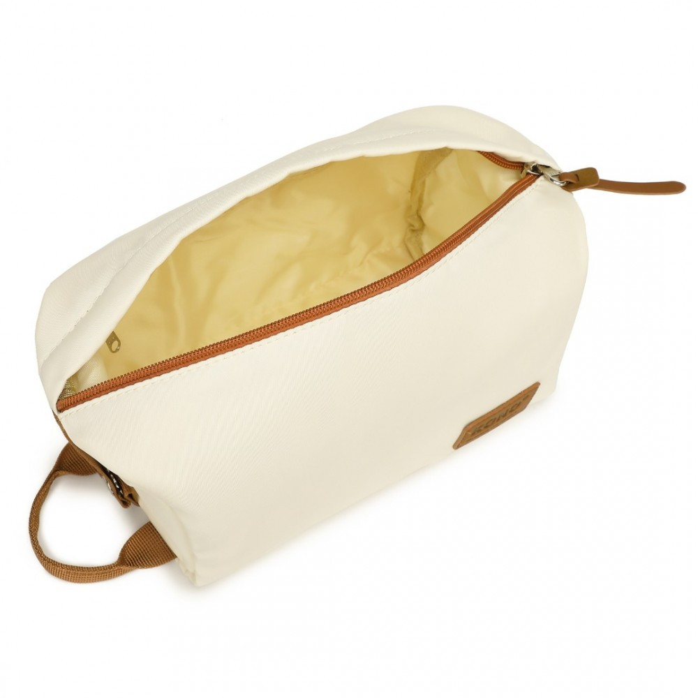 Kremowa Torba podręczna do Samolotu damska 40x30x20 z kosmetyczką Brugia BG/BN 