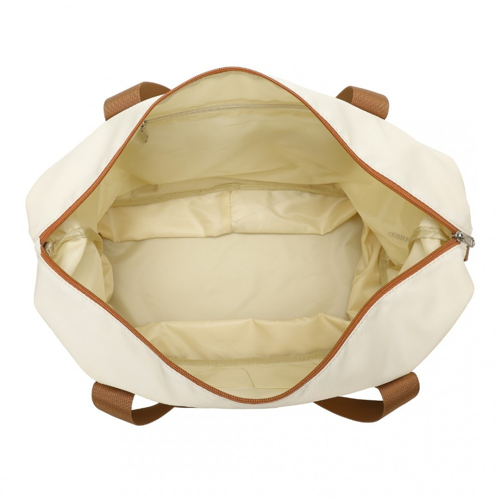 Kremowa Torba podręczna do Samolotu damska 40x30x20 z kosmetyczką Brugia BG/BN 