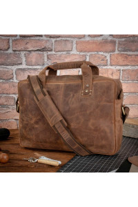 Brązowa Torba Męska Skóra Naturalna Vintage na Laptopa 15,6 Belveder BL131 