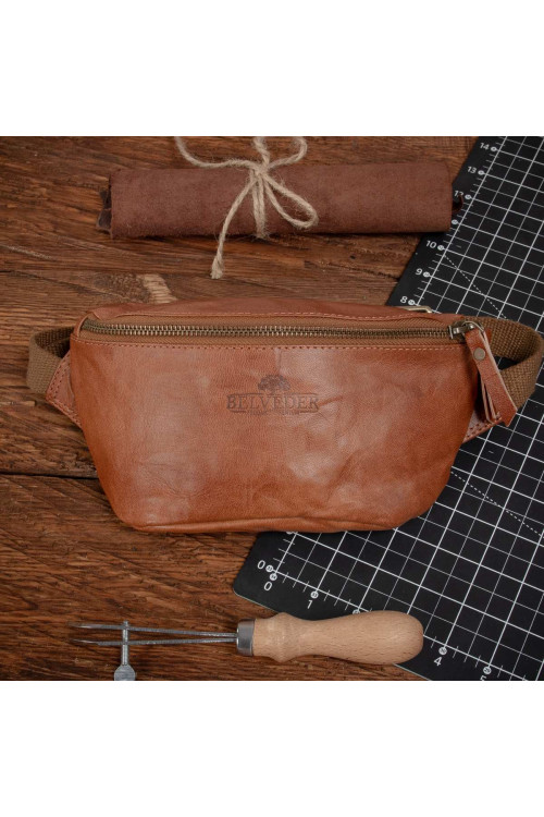 Średnia Brązowa Torebka Nerka Crossbody damska skórzana vintage B-FB2G 