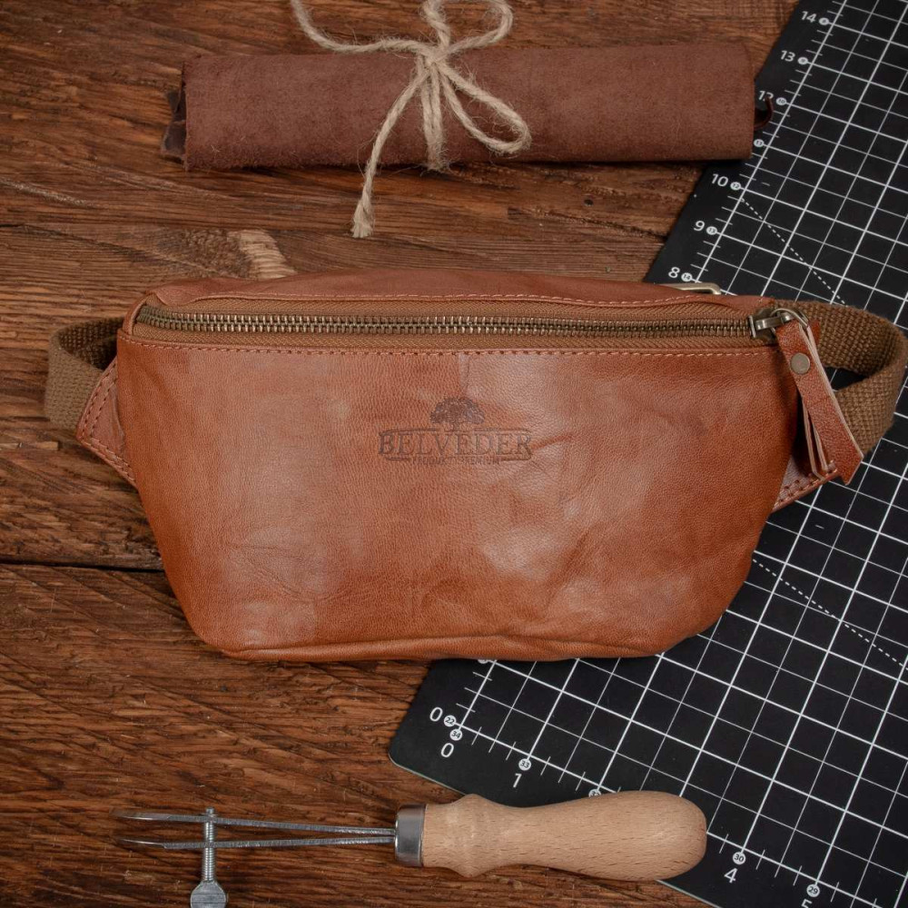 Średnia Brązowa Torebka Nerka Crossbody damska skórzana vintage B-FB2G 