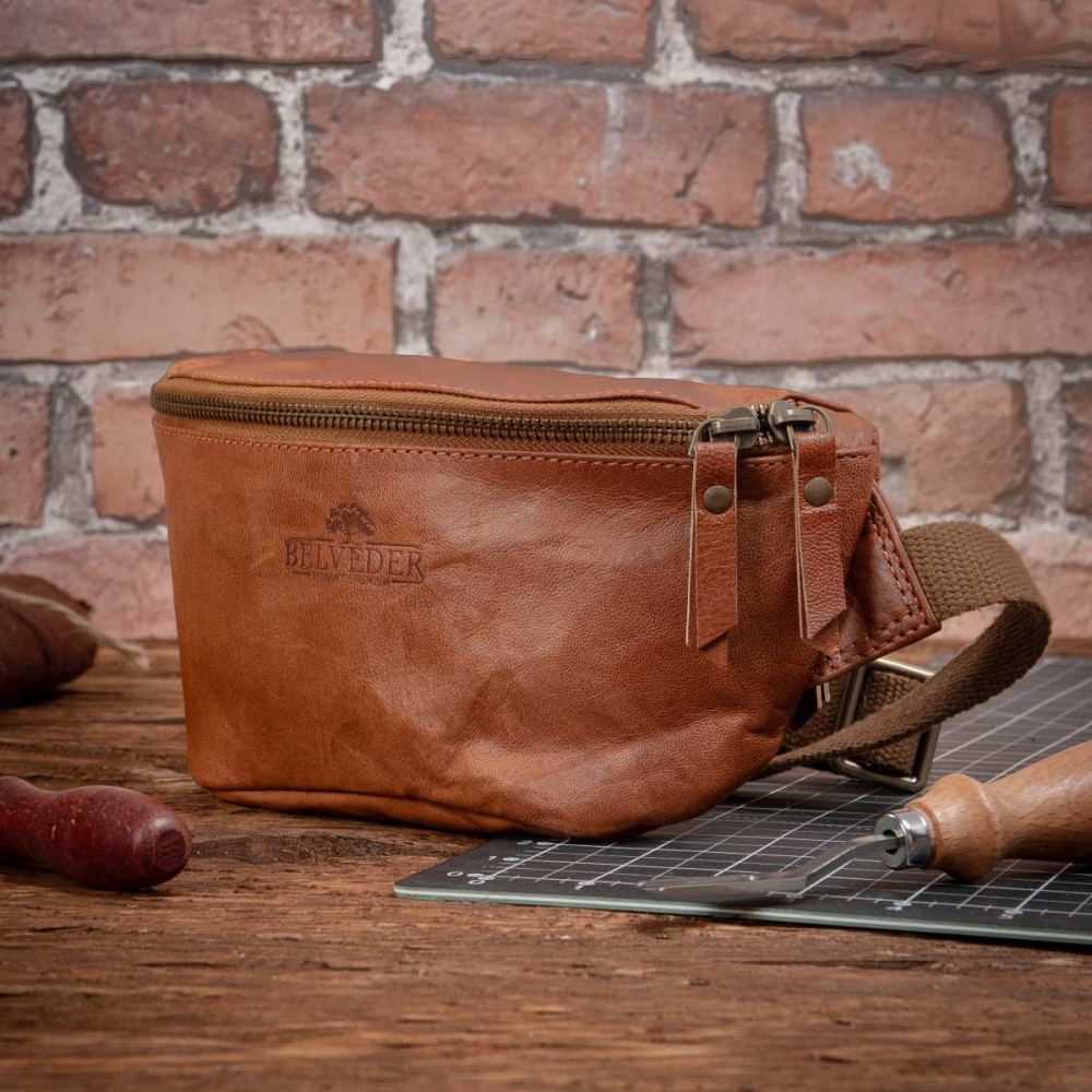 Średnia Brązowa Torebka Nerka Crossbody damska skórzana vintage B-FB2G 