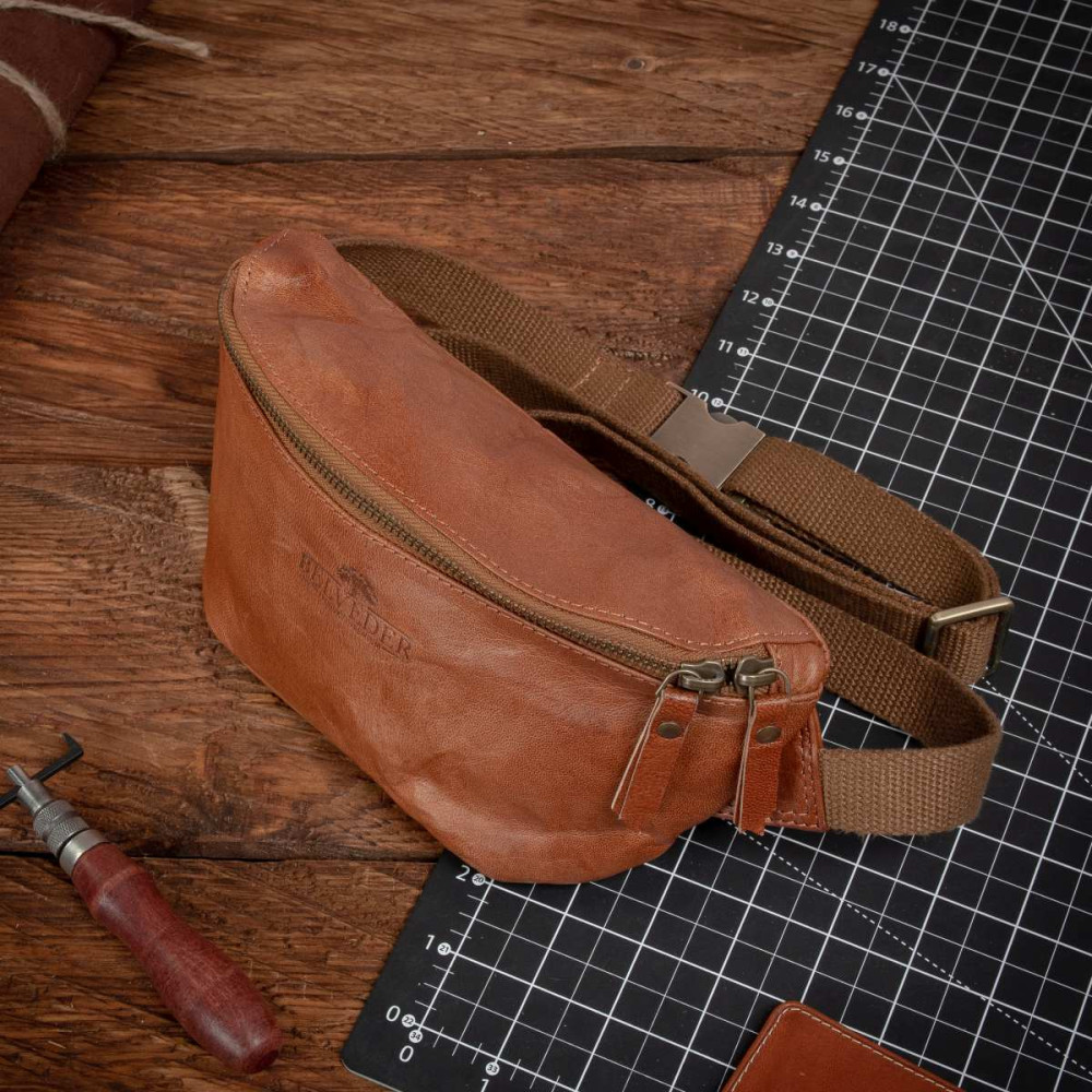 Średnia Brązowa Torebka Nerka Crossbody damska skórzana vintage B-FB2G 