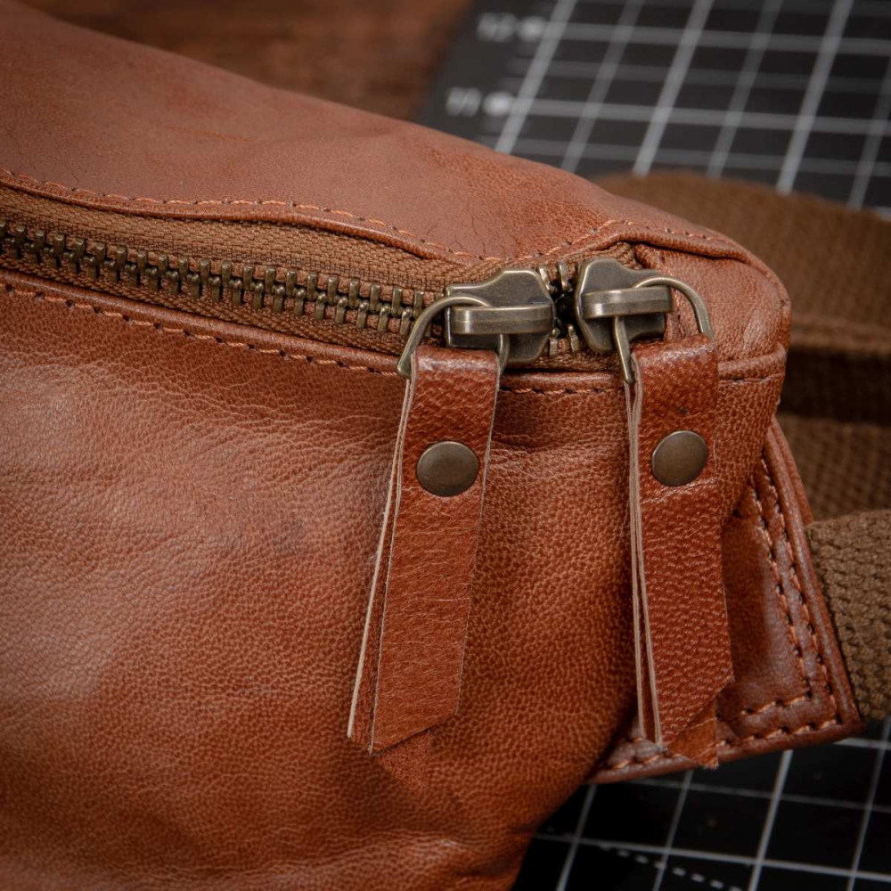Średnia Brązowa Torebka Nerka Crossbody damska skórzana vintage B-FB2G 