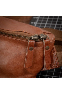 Średnia Brązowa Torebka Nerka Crossbody damska skórzana vintage B-FB2G 