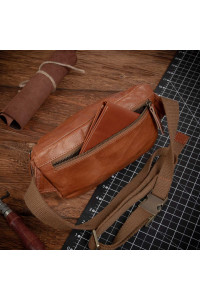 Średnia Brązowa Torebka Nerka Crossbody damska skórzana vintage B-FB2G 