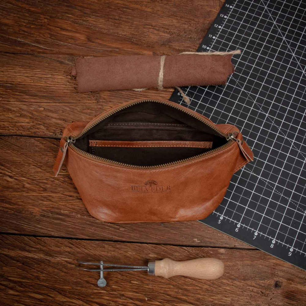 Średnia Brązowa Torebka Nerka Crossbody damska skórzana vintage B-FB2G 